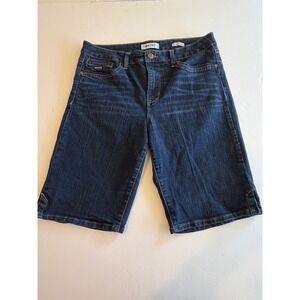 Nine West Jeans Womens Mid Rise Bermuda Shorts Dark Wash Denim Blue Size 10